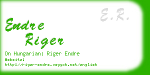 endre riger business card